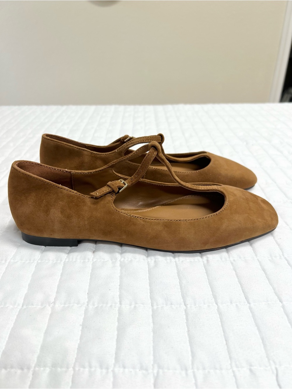 Madewell The Mylie T-Strap Flat in Russet Brown Suede Size 7.5 - Picture 5 of 11